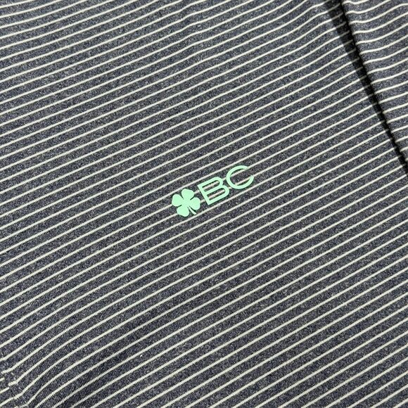 Black Clover Long Sleeve Golf Shirt 1/2 Zip Striped Blue Stretch Large - Picture 4 of 9